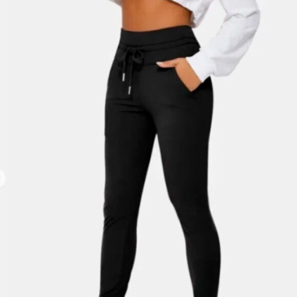 NWT Halara High Waisted Drawstring Side Pocket Full Length Joggers L Black #103Y - Picture 8 of 16